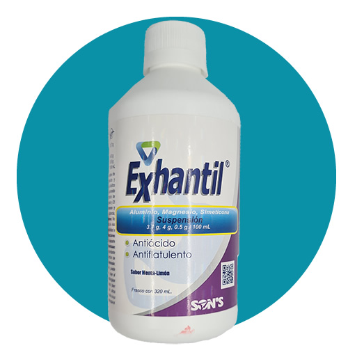 ALUMINIO, MAGNESIO, SIMETICONA 3.7 G, 4G, 0.5 G - EXHANTIL